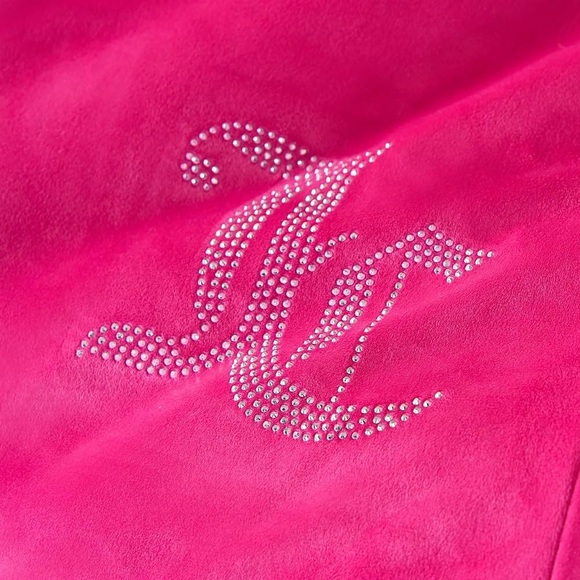 Juicy Couture Hot Pink Velour King Comforter Set 3 Piece Luxury Bedding Ensemble - Picture 4 of 8